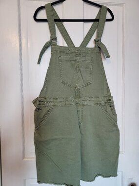 Green Overall Denim Mini Dress Size XL